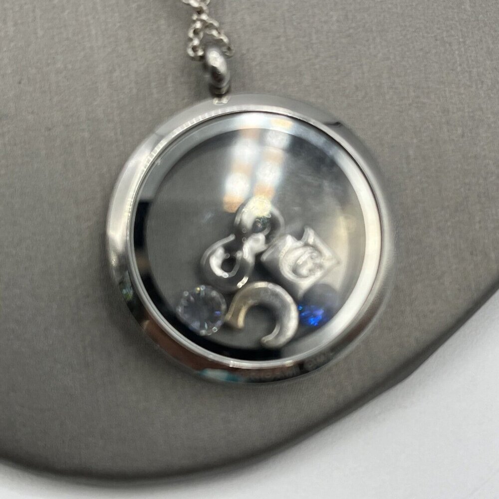 Origami Owl Locket Necklace Inspirational Charm Crystal Love Infinity 32" - Picture 5 of 8